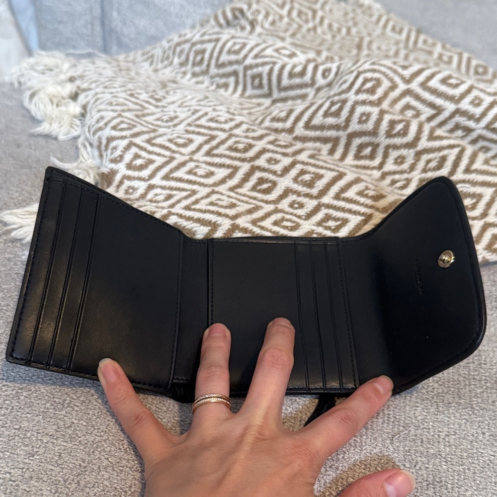 Coach Tan and Black Leopard Print Bifold Wallet - Picture 3 of 6